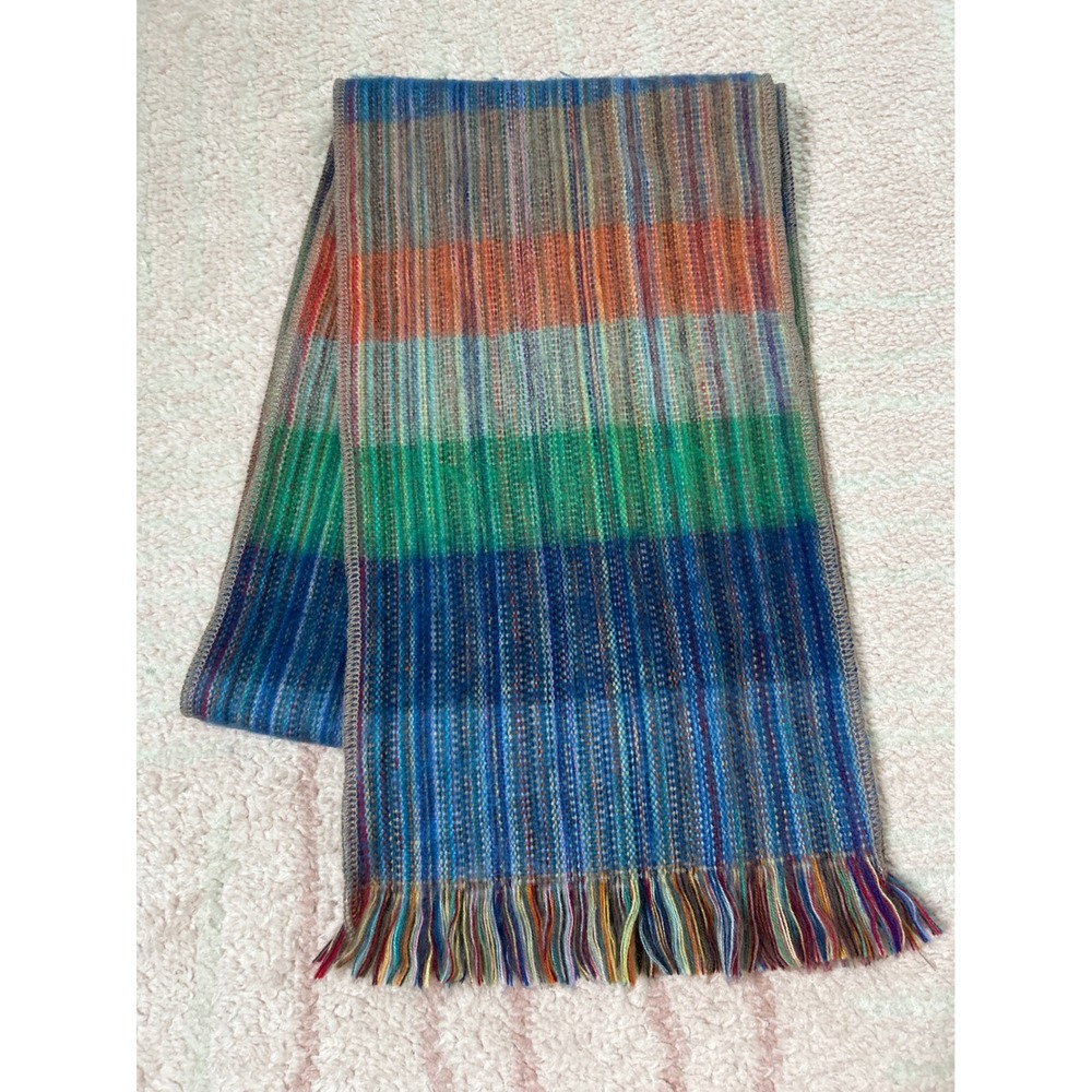 Alpaca Blend 73" Scarf Multicolor Stripe Unbranded Fall Winter Boho‎ Unisex